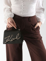 Sac Bandoulire K Signature Cuir Karl lagerfeld Beige k signature A1W30038-vue-porte