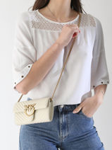 Sac Bandoulire Love Bag Quilt Cuir Pinko Beige love bag quilt A0GK-vue-porte