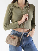 Sac Bandoulire Izzy Polyurethane Guess Beige izzy OS865414-vue-porte