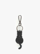 Sleutelhanger Kat Leder Milano Zwart caviar CA24125
