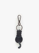Porte-clefs Chat Cuir Milano Bleu caviar CA24125