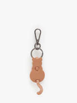 Porte-clefs Chat Cuir Milano Marron caviar CA24125