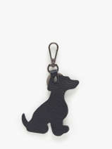 Porte-clefs Chien Cuir Milano Bleu caviar CA24124