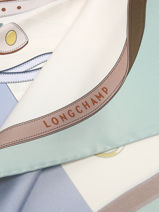 Longchamp Soie gots Sjaal Blauw-vue-porte