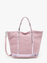 Petit Cabas Zipp Lin Et Paillettes Vanessa bruno Rose cabas lin 31V40435