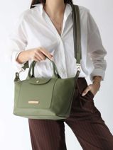 Longchamp Le pliage du jardinier Sac port main Vert-vue-porte