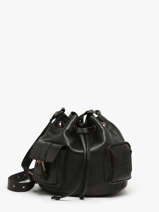 Sac Bandouli�re Cargo Cuir Basilic pepper Noir cargo BCAR06