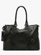 Sac Port paule Strappy Cuir Basilic pepper Noir strappy BSTR03