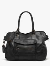 Sac Port paule A4 Cow Cuir Basilic pepper Noir cow BCOW78