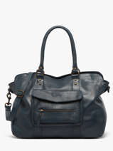Sac Port paule A4 Cow Cuir Basilic pepper Bleu cow BCOW78