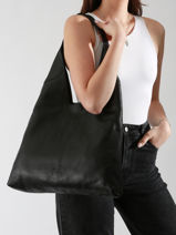 Sac Port paule Cow Cuir Basilic pepper Marron cow BCOW2L-vue-porte
