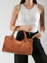 Sac � Main Glam Eyelet Cuir Basilic pepper Marron glam eyelet BGLE22-vue-porte