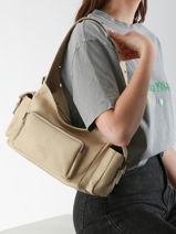 Sac Port paule Cargo Cuir Basilic pepper Beige cargo BCAR05-vue-porte