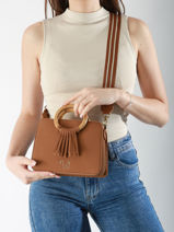 Sac Bandouli�re S Camomille Woomen Marron camomille WCAO1S-vue-porte