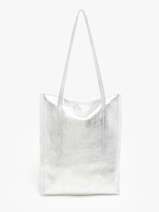 Sac Port paule A4 Nine Cuir Milano Argent nine NI24111