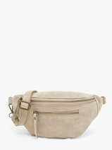 Sac Banane Cuir Milano Beige velvet VE24119