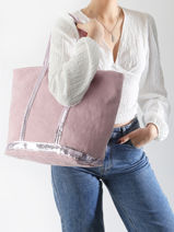 Le Cabas L Lin Paillettes Vanessa bruno Rose cabas lin 31V40409-vue-porte