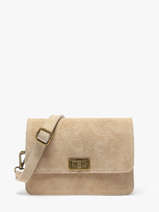 Sac Bandoulire Velvet Cuir Milano Beige velvet VE24115
