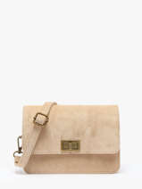 Sac Bandoulière Velvet Cuir Milano Beige velvet VE24115