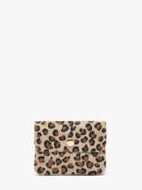Porte-monnaie Cuir Milano Marron velvet leopardo VL23092