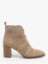 Bottines  Talon City En Cuir Alpe Beige women 53851108