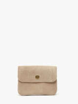 Porte-monnaie Cuir Milano Beige velvet VE23091