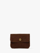Porte-monnaie Cuir Milano Marron velvet VE23091