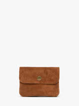 Porte-monnaie Cuir Milano Marron velvet VE23091
