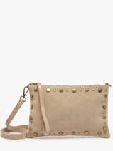 Sac Bandoulire Velvet Cuir Milano Beige velvet VE241111