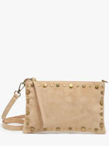 Sac Bandoulire Velvet Cuir Milano Beige velvet VE241111