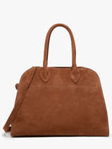 Sac Port paule Velvet Cuir Milano Marron velvet VE24118