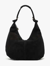 Sac Port paule Velvet Cuir Milano Noir velvet VE24111