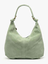 Sac Port paule Velvet Cuir Milano Vert velvet VE24111