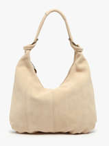 Sac Port paule Velvet Cuir Milano Beige velvet VE24111
