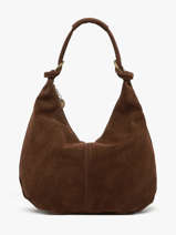 Sac Port paule Velvet Cuir Milano Marron velvet VE24111
