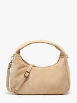 Sac  Main Velvet Cuir Milano Beige velvet VE24114