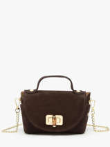 Sac Bandoulire Velvet Cuir Milano Marron velvet VE24117