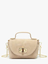 Cross Body Tas Velvet Leder Milano Beige velvet VE24117