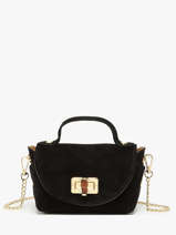 Sac Bandouli�re Velvet Cuir Milano Noir velvet VE24117