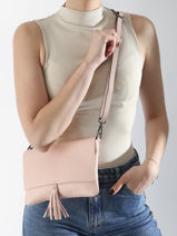 Cross Body Tas Caviar Leder Milano Roze caviar CA22112-vue-porte