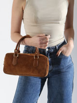 Sac Port Main Velvet Caviar Cuir Milano Orange velvet caviar VC24112-vue-porte