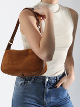 Sac Port� �paule Et Bandouli�re Velvet Caviar Cuir Milano Marron velvet caviar VC24113-vue-porte