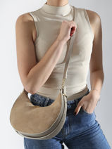 Sac Port paule Velvet Caviar Cuir Milano Beige velvet caviar VC24119-vue-porte