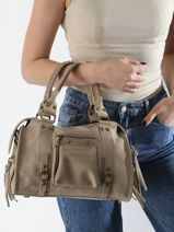 Sac Port paule Velvet Cuir Milano Beige velvet VE24094-vue-porte