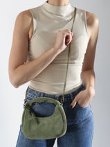 Sac Bandoulire Velvet Cuir Milano Vert velvet VE24113-vue-porte