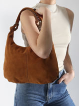 Sac Port paule Velvet Cuir Milano Jaune velvet VE24111-vue-porte
