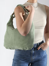 Sac Port paule Velvet Cuir Milano Vert velvet VE24111-vue-porte