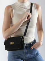 Cross Body Tas Velvet Leder Milano Zwart velvet VE24115-vue-porte