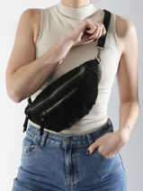 Sac Banane Cuir Milano Noir velvet VE24119-vue-porte