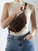 Sac Banane Milano Marron velvet VE24119-vue-porte